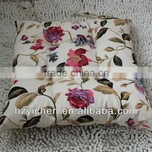 Square Foam Chair Pad/ Box Cushion of Floral Design/ Tatami thumbnail-1