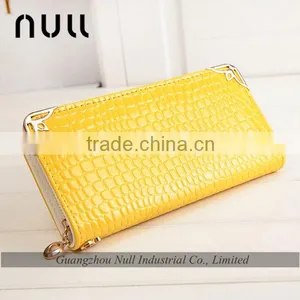 Good Brand Promotion Crocodile Embossed Leather Long Wallet Clutch Purse thumbnail-1