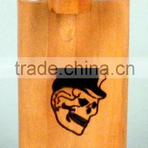 Cedar Wood Smiley Face Dug Out Pipe thumbnail-3