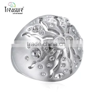 Treasure Factory 2015 New Design Rings Silver Jewelry Hollow Out Spider Shape Set Auger Alloy Ring thumbnail-4