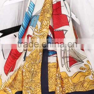 Beautiful New Design Polyester Printed Lady Fashion Scarf Silk thumbnail-3