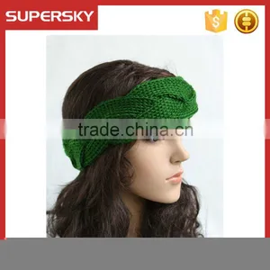 V-145 Bobo Twist Hand Knitted Ear Warmer Head Band Camouflage Headband/knitted Headband/yoga Headband thumbnail-1