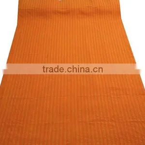Floral Print Decorative Kantha Stitch Quilt Pure Cotton Reversible Bedspread Orange Gudri Queen Size Bedspread thumbnail-2