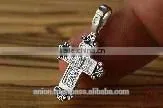 Silver Cross Mother God Pendant. Russian & Greek Orthodox Style. thumbnail-5