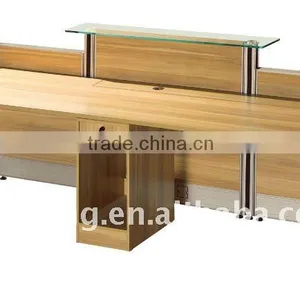 Modern Laminated Wooden Office Reception Counter Table thumbnail-1