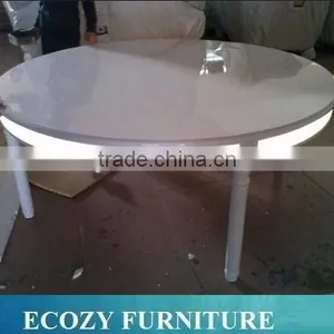 1.8m Solid Wooden Round Dining Table With LED Lighting Stips Quality Choice thumbnail-2