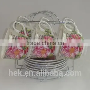 Factory Price Bone China Cup and Saucer Coffee Set thumbnail-4