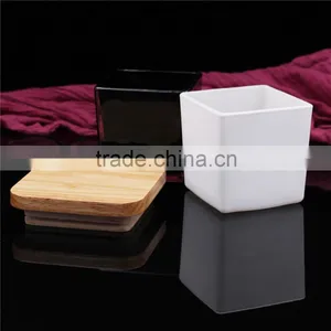 2016 Unique High Quality Square Glass Candle Holders With Bamboo Lid thumbnail-4