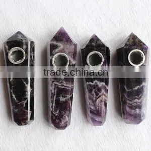 Wholesale Natural Dream Amethyst Crystal Quartz Smoking Pipes thumbnail-6