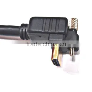 Screw Lock HDMI Cable Male Connector to Right Angle HDMI Cable for Panel Mount Bracket Use thumbnail-1