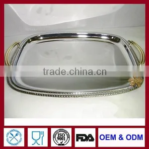 Sterling Silver Holloware Metal Salver Silver Plated Serving Trays for Wedding Tableware Service Tray thumbnail-1