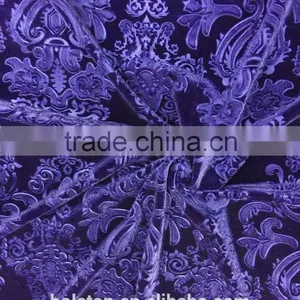 Dark Purple Polyester and Spandex Velvet Fabric 3D Emboss Religion Pattern thumbnail-2