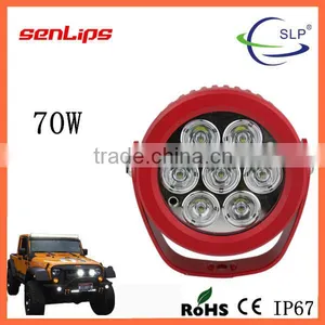 Lowest Price 70W SQ RED LED Work Light Voltage 12/24V Spot Flood Beam Led Worklight for Offroad Suv Cars thumbnail-1