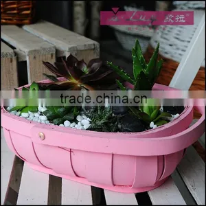 Cheapest Pink Woodchip Basket thumbnail-2