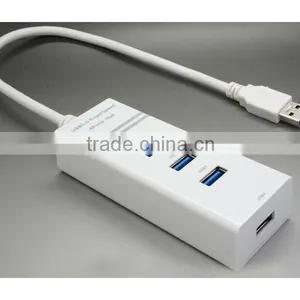 Portable High Speed 5Gbps Bulit-in 35cm USB Cable 4ports USB3.0 Hub for USB Device thumbnail-5