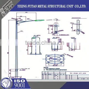 High Quality Galvanized Galvanized Octagonal Conical Lamp Polehot-dip-galvanized Steel Pole thumbnail-4
