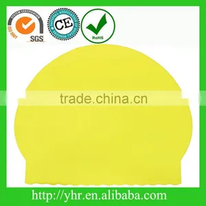 Yellow Fashionable Custom Silicon Swim Cap thumbnail-1
