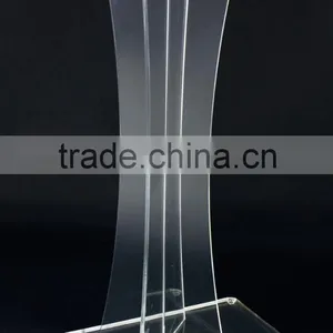 Acrylic Podiums for Floor, X-Shaped Post, Rubber Feet - Clear thumbnail-1