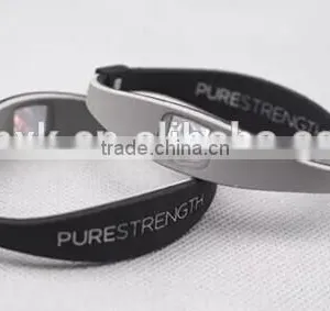 Rubber Wristband Energy Pure Strength Silicone Magnetic Fashion Bracelet thumbnail-1