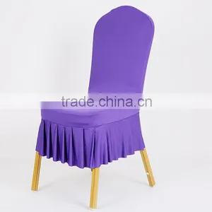 China Factory Offer Cheap Half Ruffled Cover Polyester Chair Cover thumbnail-1