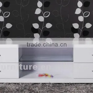 Hotselling High Gloss White MDF TV Stand thumbnail-1