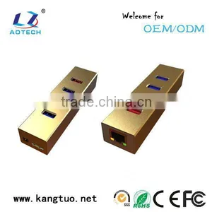Factory 4-port Aluminum USB 3.0 HUB With QC 2.0 thumbnail-1