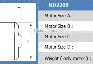 12N14P Design Invented for the RC Plane KD2209 2928mm Outrunner Brushless DC Motor thumbnail-3