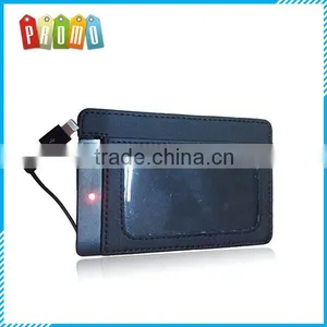 Wholesale Portable Leather Wallet 2200mAh Wireless Phone Charger thumbnail-1