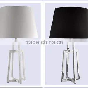 Metal Base And Body In Chrome Plated With Fabric Lampshade Bedside Table Lamp Study Table Lamp thumbnail-1