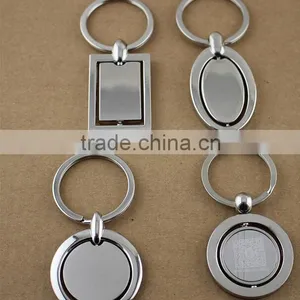 Wholesale Oval Blank Rotatable Metal Key Chain/Rotatable Oval Zinc Alloy Key Chain thumbnail-2