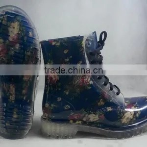 Womens Fashion Waterproof PVC Martens Boots thumbnail-2