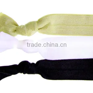 China Manufacturer Low Moq Glitter Plain Elastic Foe Hair Ties thumbnail-1