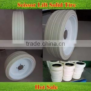 Longer Wearness 16x5x12 Scissor Lift Tires, White Non Marking Solid Tire thumbnail-1