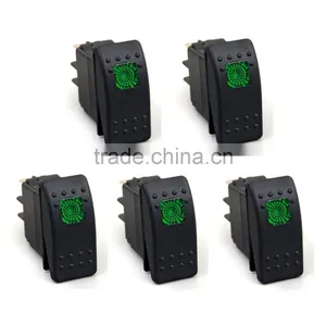 Waterproof 4Pin 12V 20A Bar Rocker Toggle Switch Blue LED Light Car Boat thumbnail-2