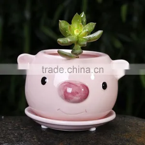 New Design Cartoon Ceramic Succulent Animal Shape Garden Planter thumbnail-5