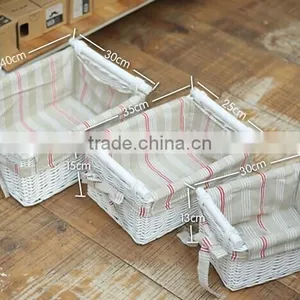 Wholesale Handmad Corner Wicker Storage Basket Wicker Office Storage Baskets White Wicker Basket thumbnail-5
