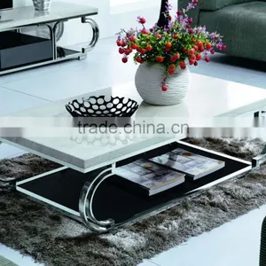 C144 Marble Top Living Room Furniture Travertine Marble Coffee Table thumbnail-2