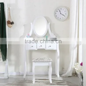 2016 Hot Sale Antique Dressing Table With Mirrors & Stool thumbnail-2