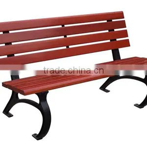 Outdoor Solid Wood Bench Cast Iron Legs thumbnail-6