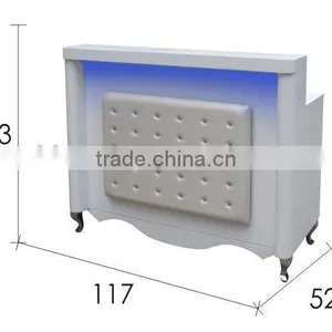 Pain Nail Salon Reception Desk Painted Finished Acetone Proof Office Table Design Receptionist Table TKN-C57B thumbnail-2