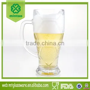 Father's Day Gifts Football Shape Beer Stein With Handle Glass Metarial thumbnail-1