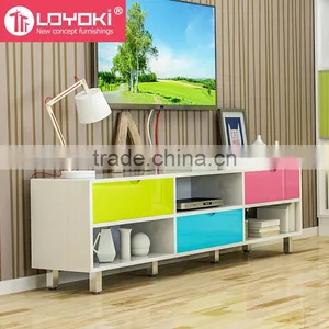 Hot Sale Home Furniture Mordern Simple MDF Wood TV Media Stand With Drawer Storage Cabinet thumbnail-1
