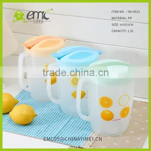 High Quality Plastic Hot and Cold Water Juice Bottle Cold Kettle With Lid thumbnail-1