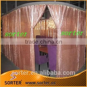 Decorative Pink Metal Sequin Cloth Wedding Backdrops thumbnail-4