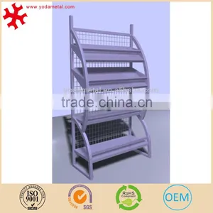 Floor Standing Metal Wire Bread Display Stand Rack for Supermarket thumbnail-1