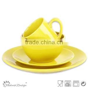 Yellow Color Solid Color Dinner Set Ceramic Manufacturer thumbnail-1