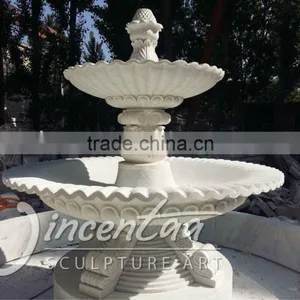 Antique Style Garden Decor Large Size White Marble 3 Tiers Water Fountain for Hot Sale thumbnail-2