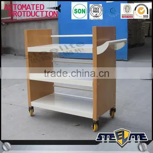 Factory Direct Sale Steel Rolling Book Cart With Wheels For Library thumbnail-2