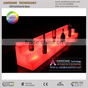 3 Steps White Led Illuminated Plastic Bottle Display Shelf thumbnail-1
