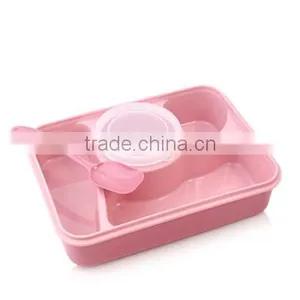 Best Selling High Quality Lovely Pupil Separated Plastic Microwave Oven Kids Lunch Box thumbnail-2